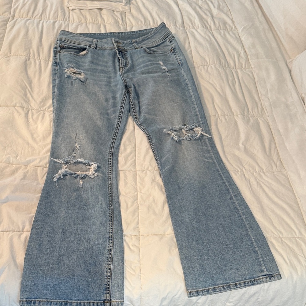 Stylish Light Blue Flare Jeans